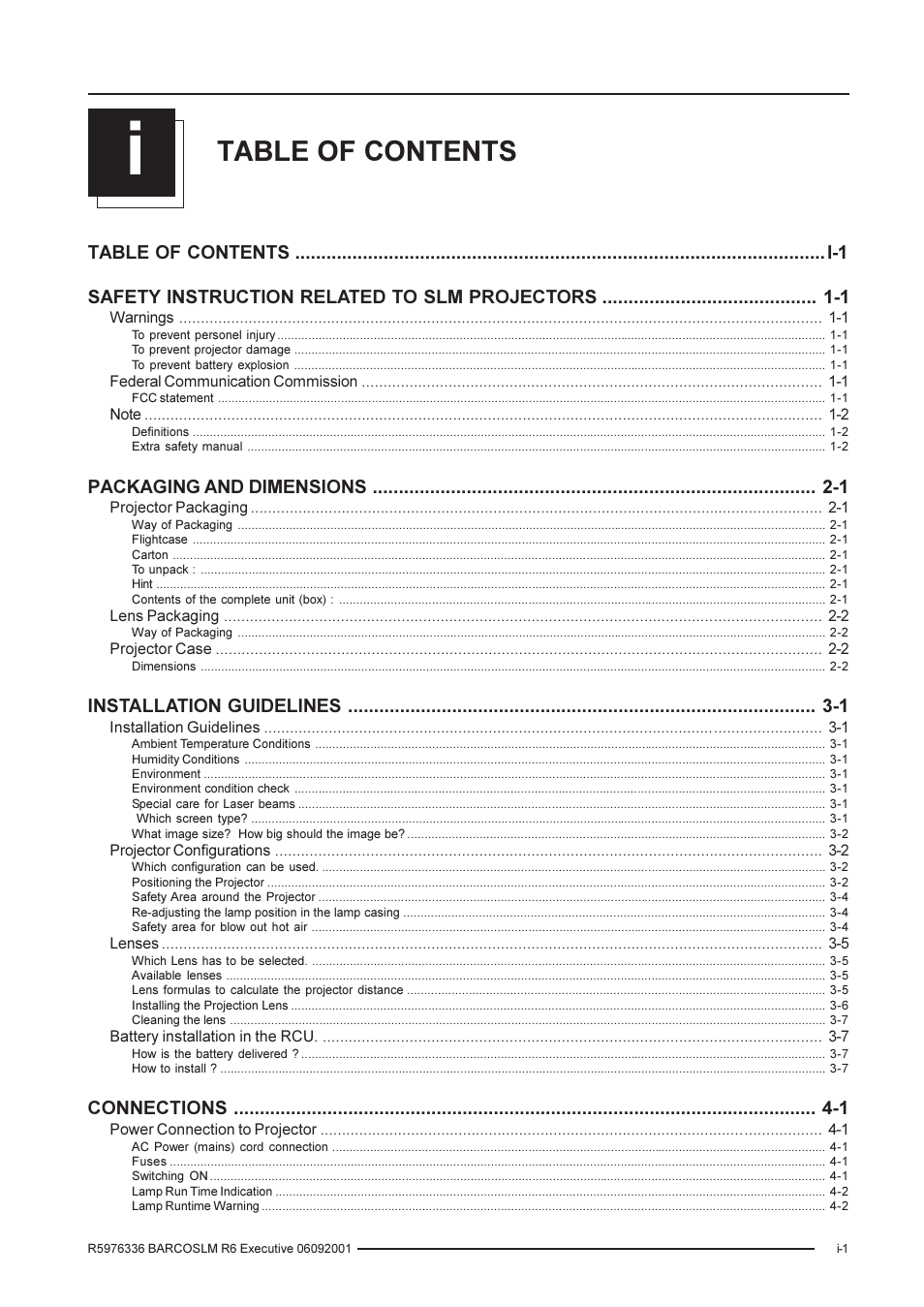 Barco R9002790 User Manual | Page 3 / 83