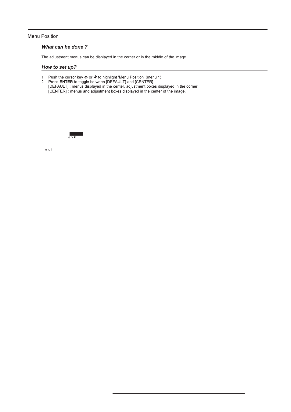Installation mode, Menu position what can be done, How to set up | Barco R9002790 User Manual | Page 66 / 83