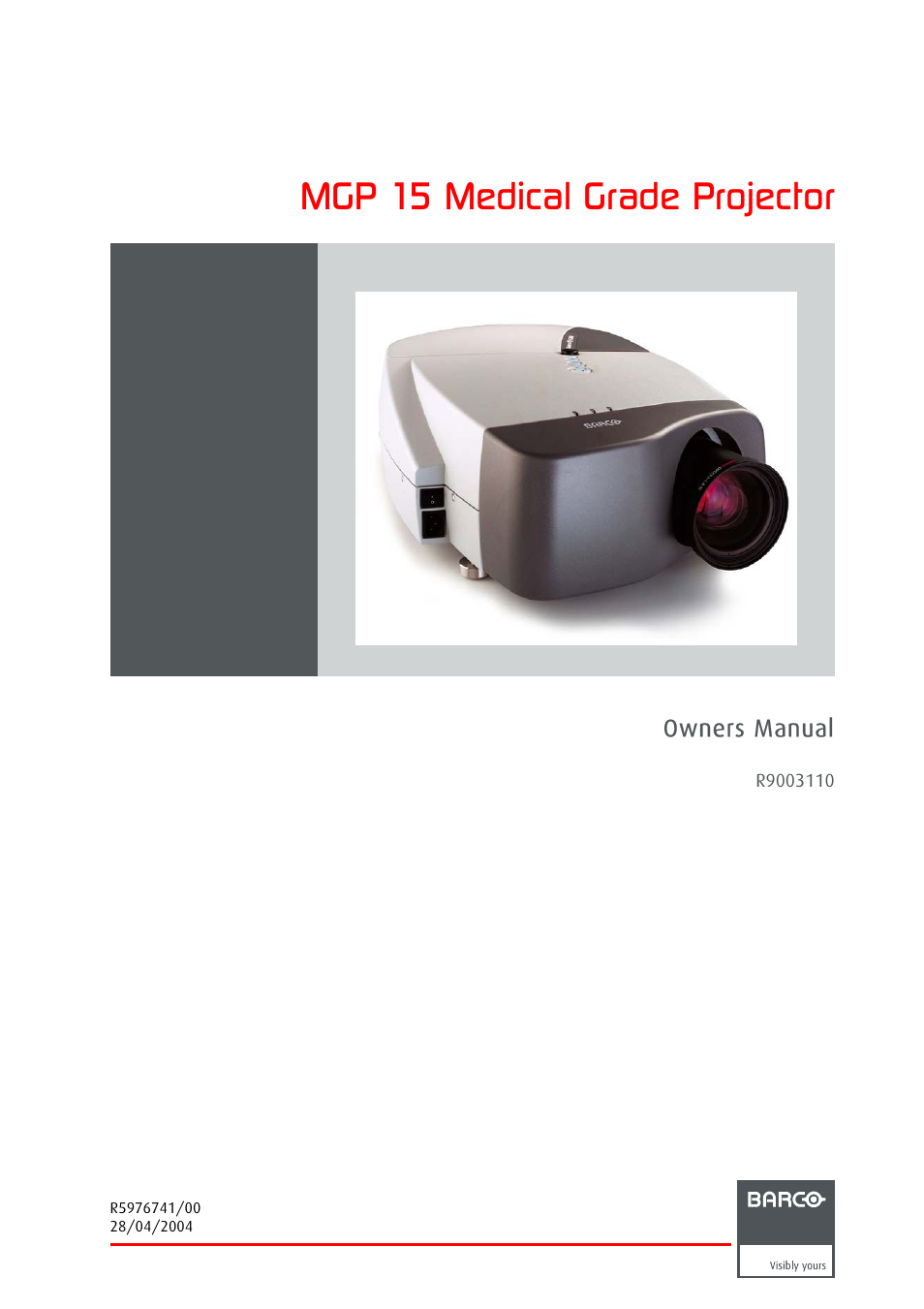 Barco R9003110 User Manual | 134 pages