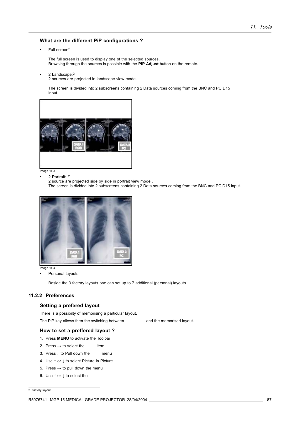 2 preferences, Tools | Barco R9003110 User Manual | Page 91 / 134
