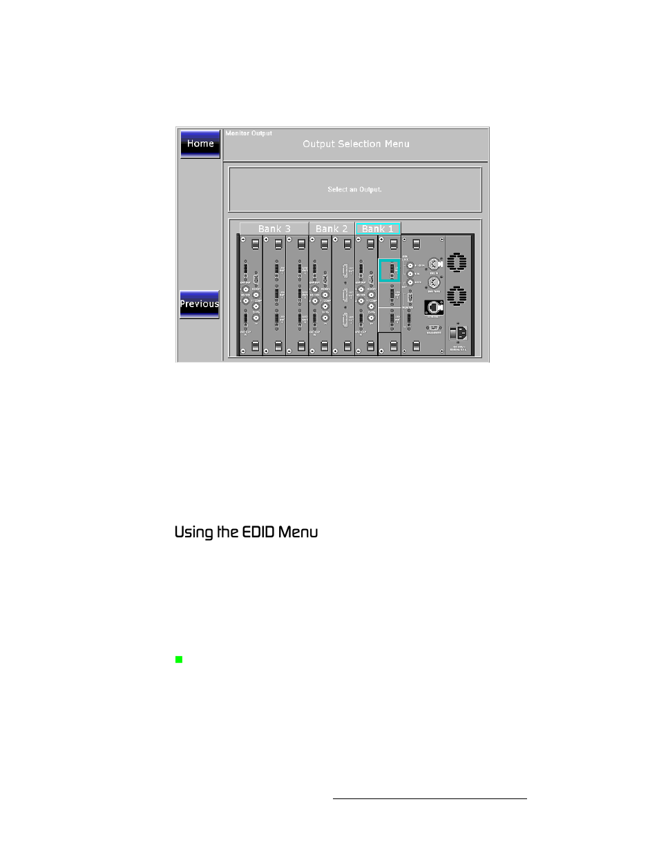 Using the edid menu, Secti, Rëáåö=íüé=bafa=jéåì | Barco DX-700 User Manual | Page 151 / 230