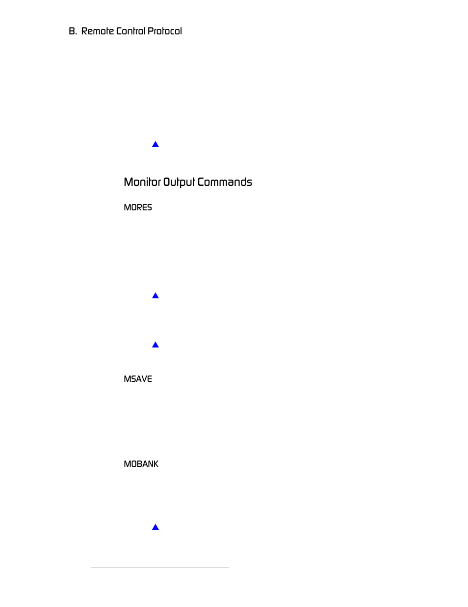 Monitor output commands, Mores, Msave | Mobank, Mores msave mobank, Jçåáíçê=lìíéìí=`згг~езл, K==oéãçíé=`зенкзд=mêçíçåçä | Barco DX-700 User Manual | Page 198 / 230