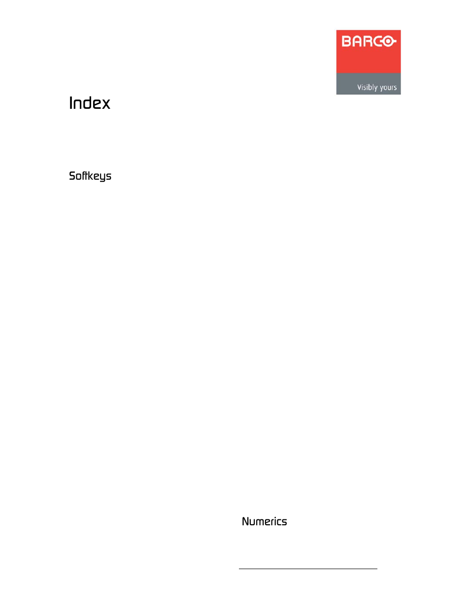 Index, Fåçéñ, Pçñíâéóë | Kìãéêáåë | Barco DX-700 User Manual | Page 219 / 230