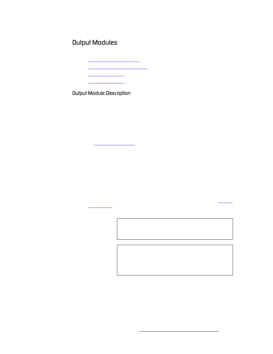 Output modules, Output module description, Lìíéìí=jççìäéë | Lìíéìí=jççìäé=aéëåêáéíáçå | Barco DX-700 User Manual | Page 45 / 230