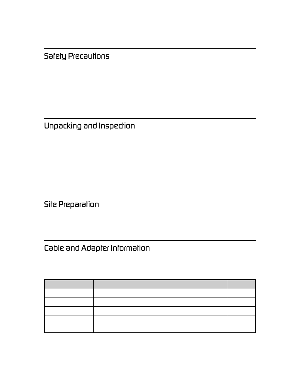 Safety precautions, Unpacking and inspection, Site preparation | Cable and adapter information, P~сйну=mêéå~мнбзел, Rей~евбец=~ез=fåëééåíáçå, Páíé=mêéé~к~нбзе, Ддй=~ез=^з~йнйк=fåñçêã~нбзе | Barco DX-700 User Manual | Page 62 / 230