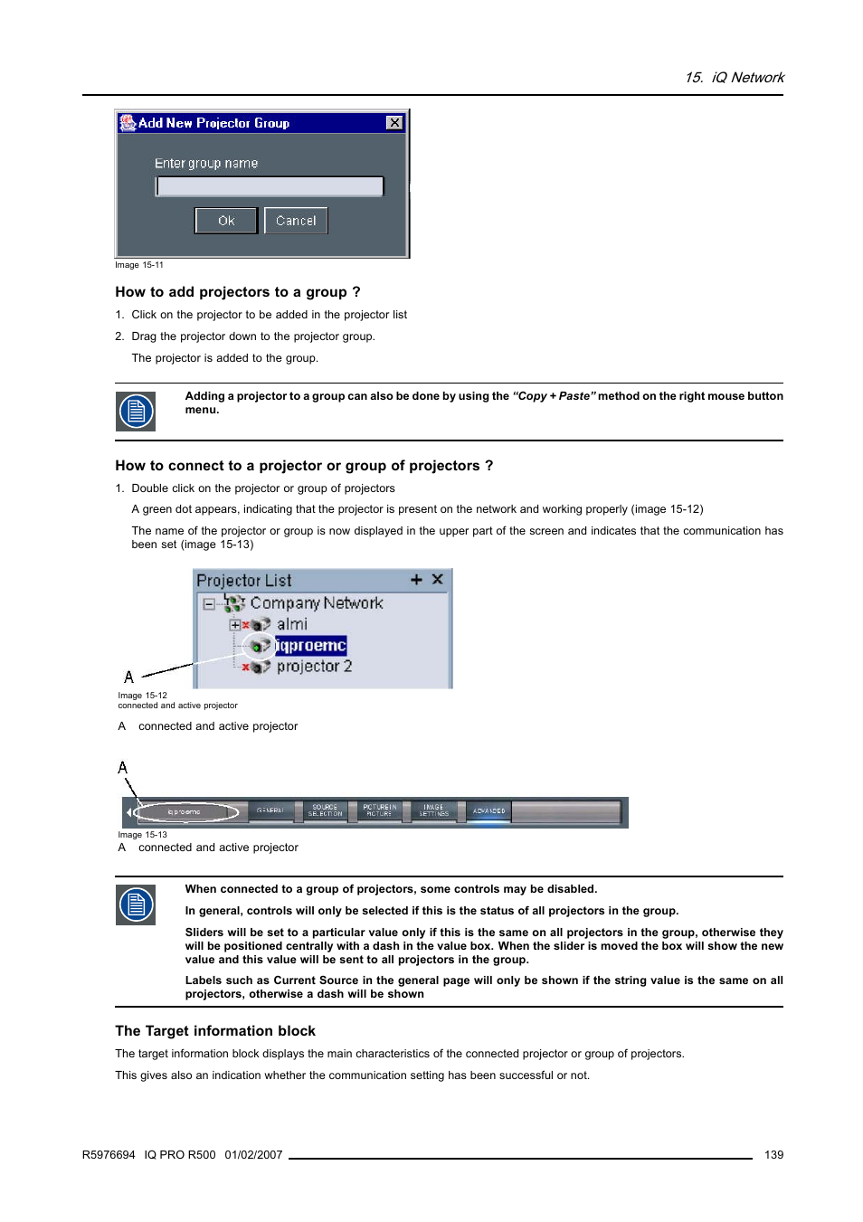 Iq network | Barco R500 User Manual | Page 145 / 195