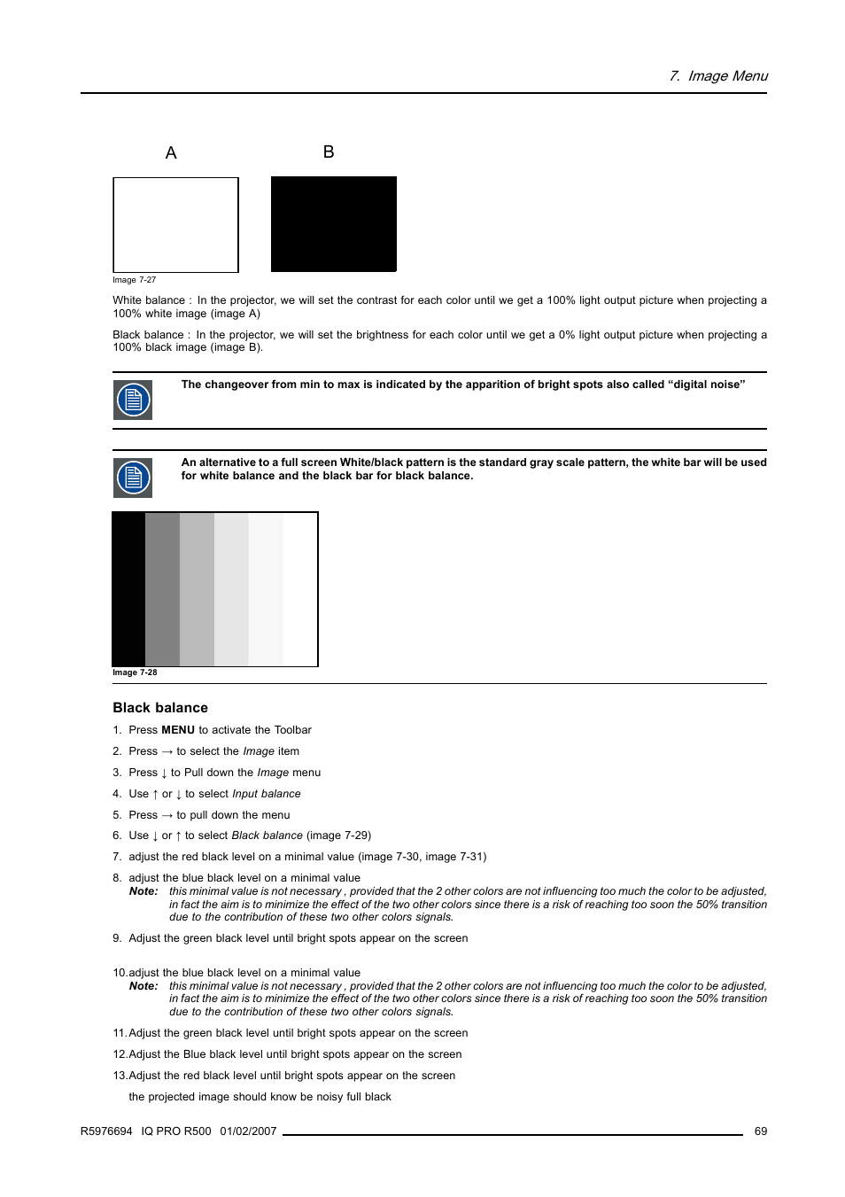 Image menu | Barco R500 User Manual | Page 75 / 195