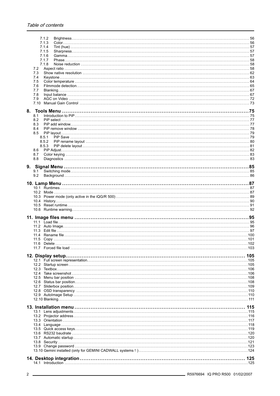 Barco R500 User Manual | Page 8 / 195