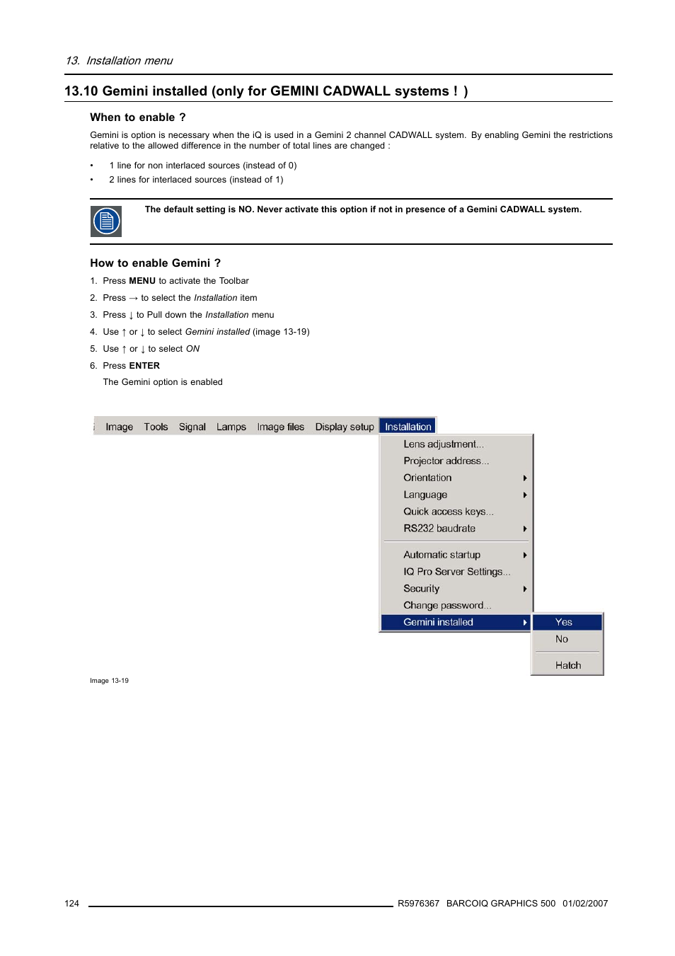 Barco GRAPHICS 500 R9002930 User Manual | Page 128 / 143