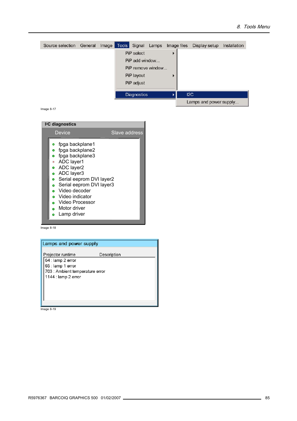 Barco GRAPHICS 500 R9002930 User Manual | Page 89 / 143