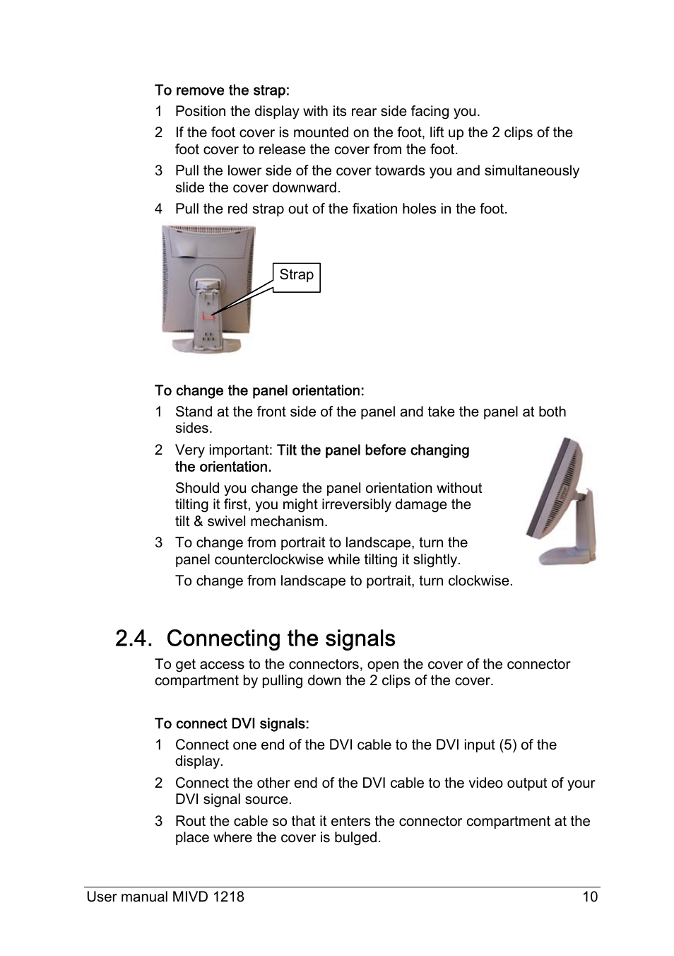 Connecting the signals | Barco MIVD 1218 User Manual | Page 10 / 31