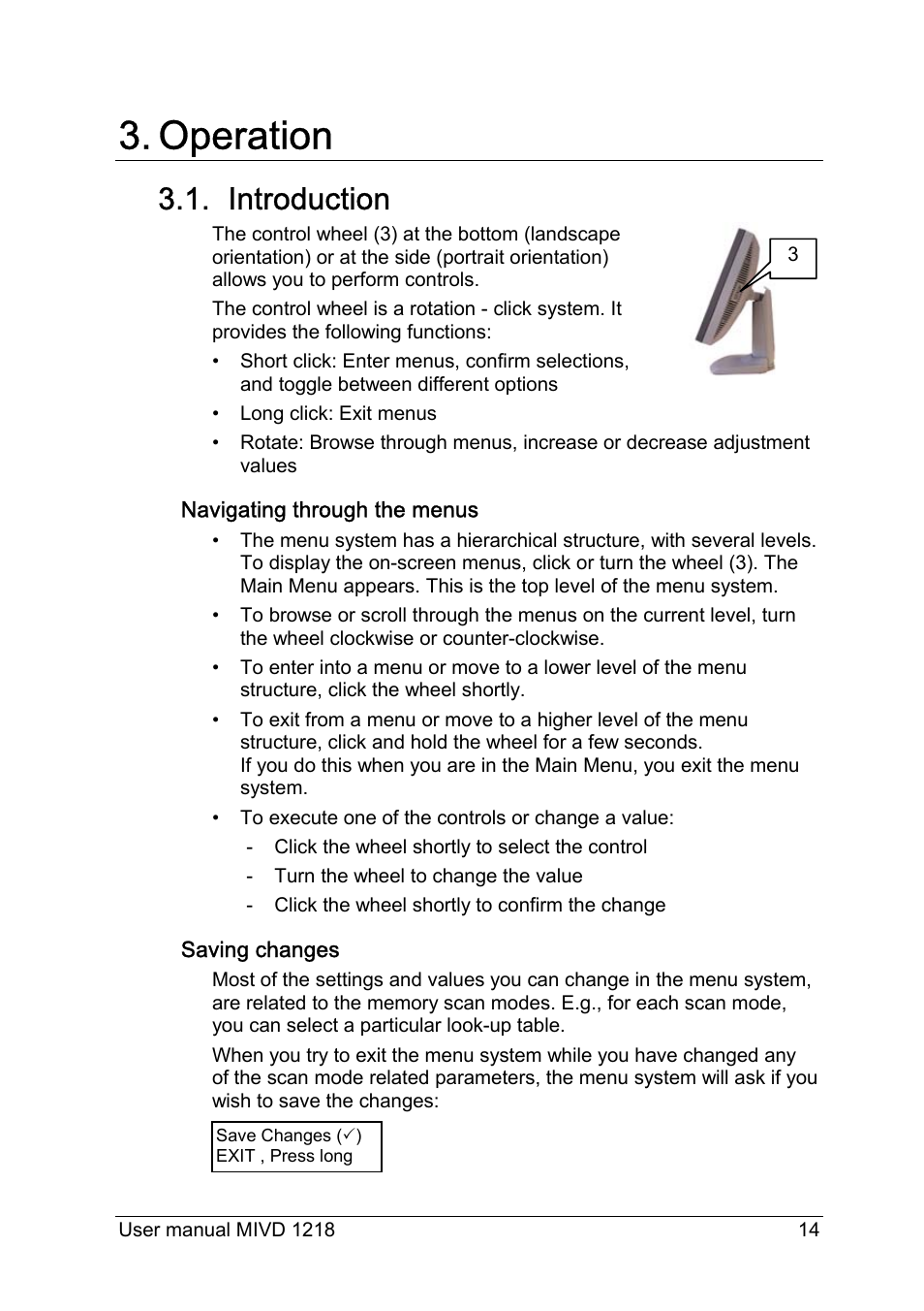 Operation, Introduction | Barco MIVD 1218 User Manual | Page 14 / 31