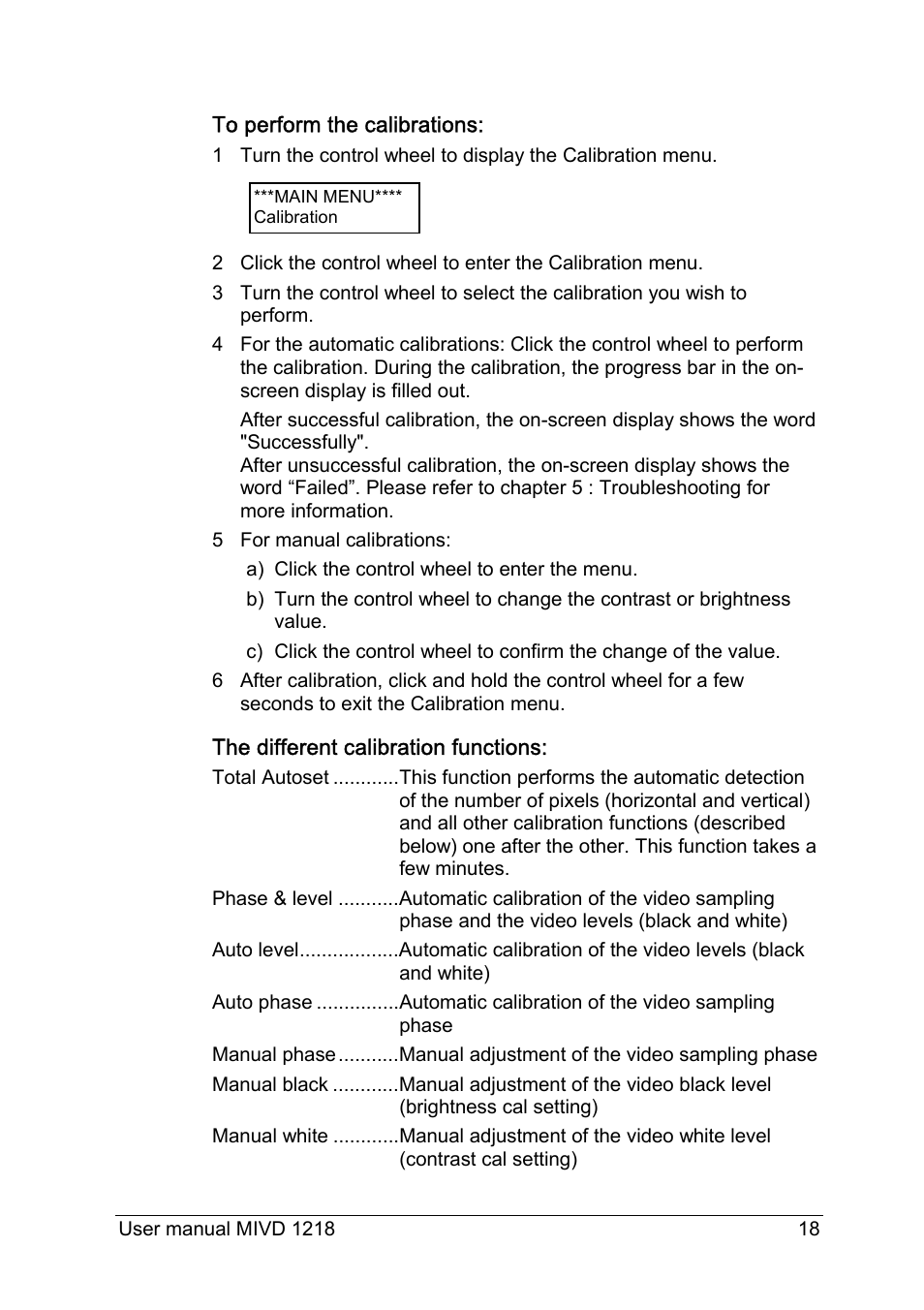 Barco MIVD 1218 User Manual | Page 18 / 31