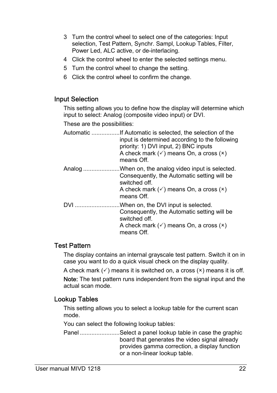 Barco MIVD 1218 User Manual | Page 22 / 31