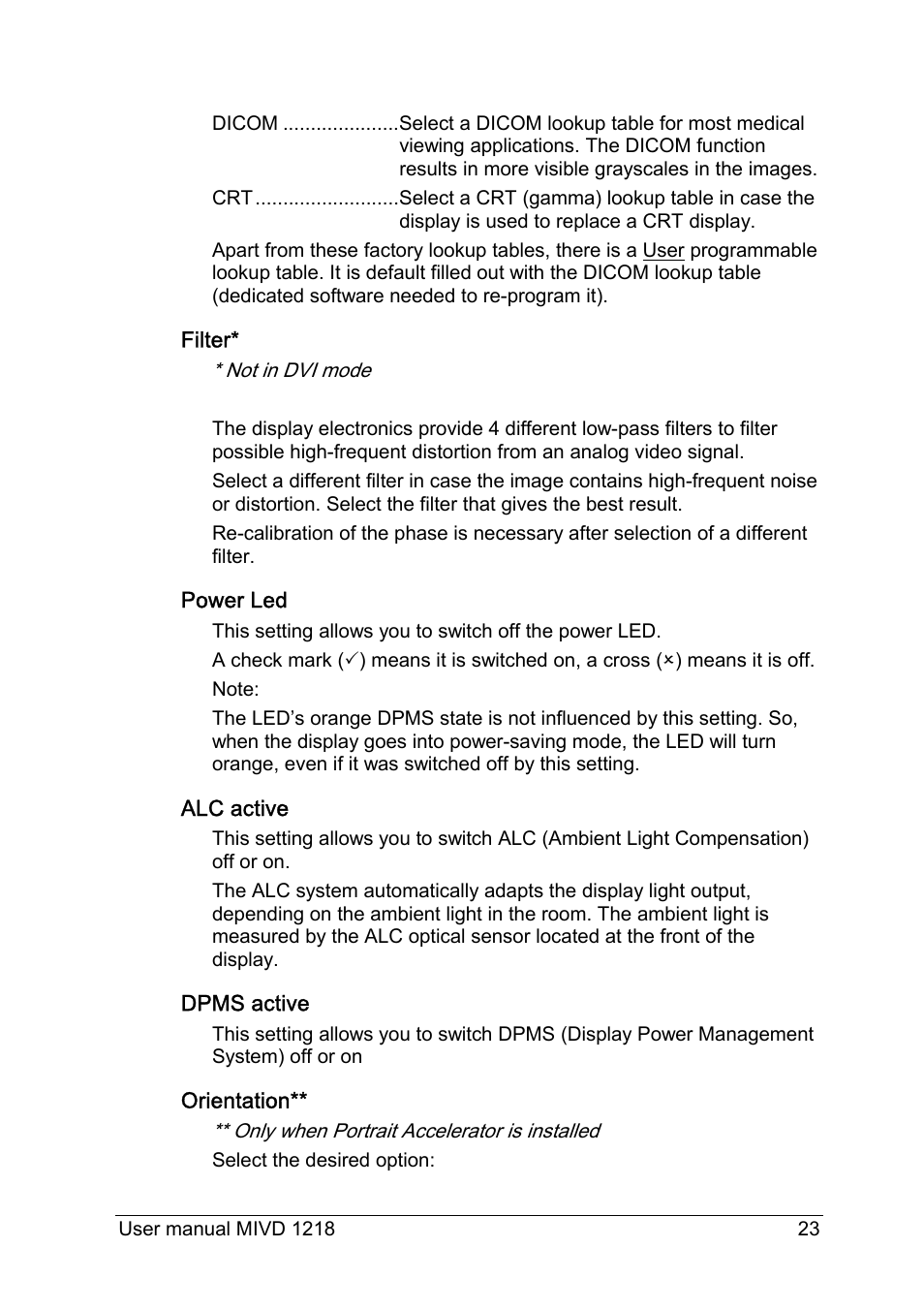 Barco MIVD 1218 User Manual | Page 23 / 31