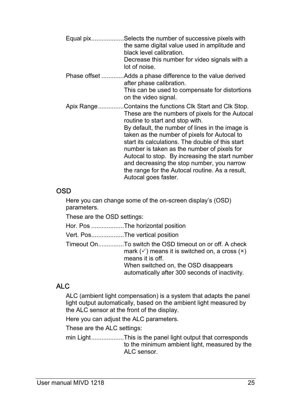 Barco MIVD 1218 User Manual | Page 25 / 31