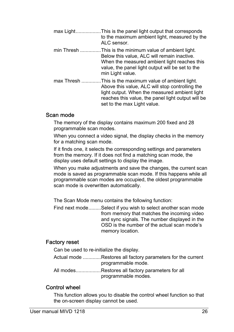 Barco MIVD 1218 User Manual | Page 26 / 31