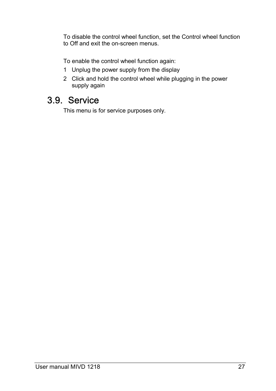 Service | Barco MIVD 1218 User Manual | Page 27 / 31