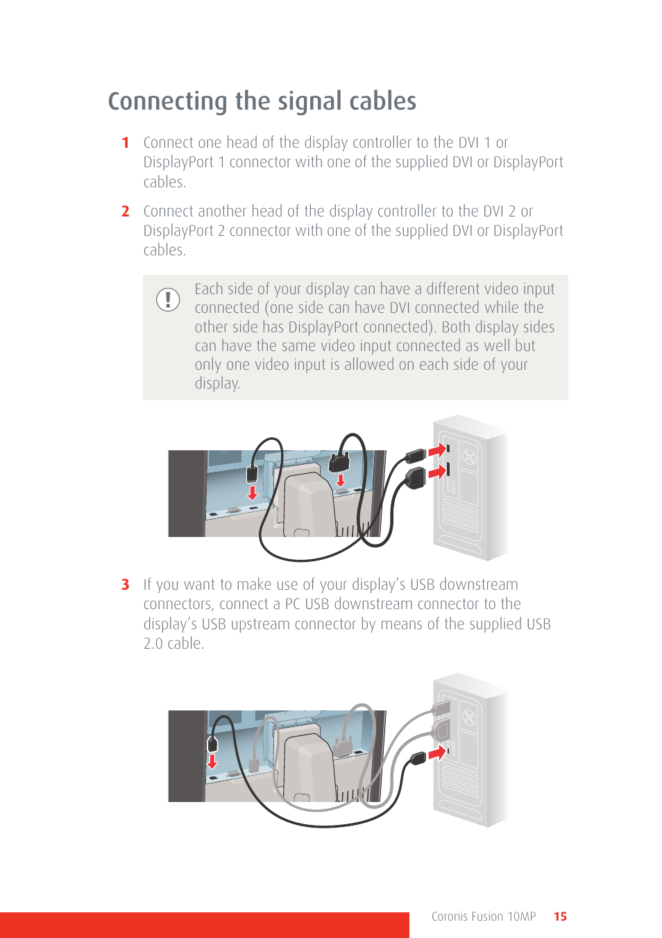 Connecting the signal cables | Barco Coronis Fusion 10MP User Manual | Page 15 / 80