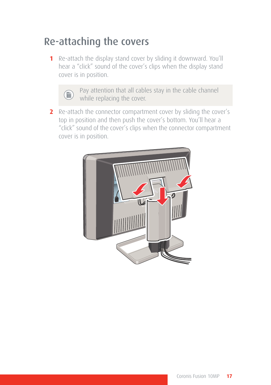 Re-attaching the covers | Barco Coronis Fusion 10MP User Manual | Page 17 / 80