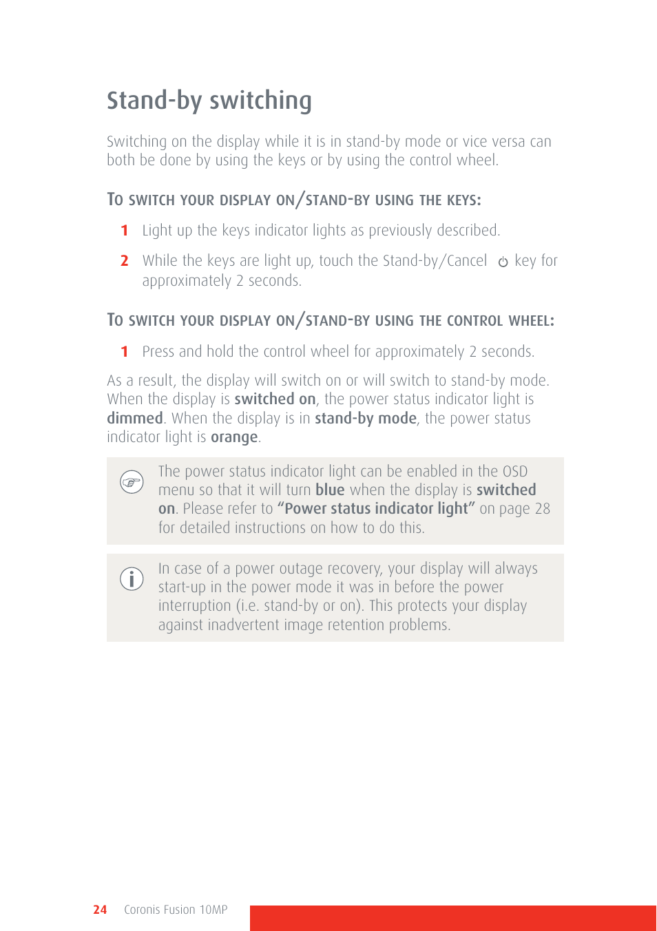 Stand-by switching | Barco Coronis Fusion 10MP User Manual | Page 24 / 80