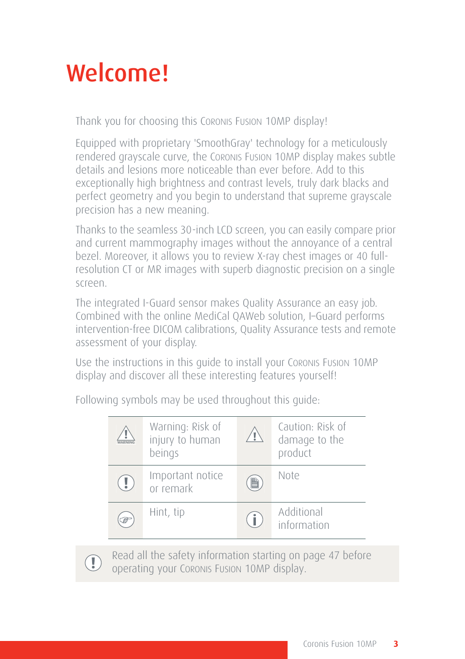 Welcome | Barco Coronis Fusion 10MP User Manual | Page 3 / 80