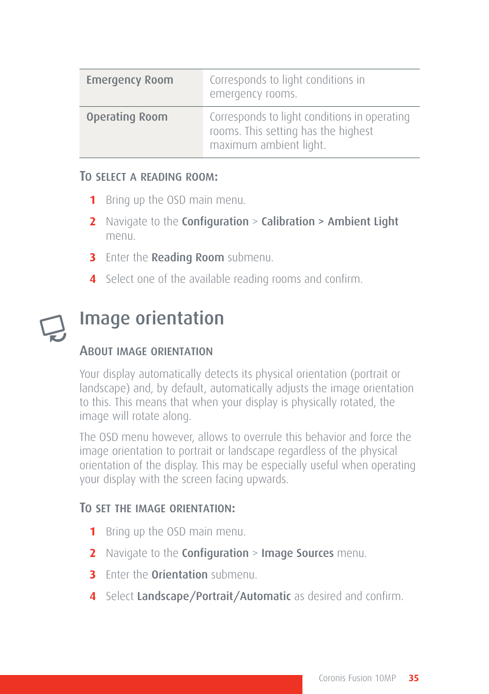Image orientation | Barco Coronis Fusion 10MP User Manual | Page 35 / 80
