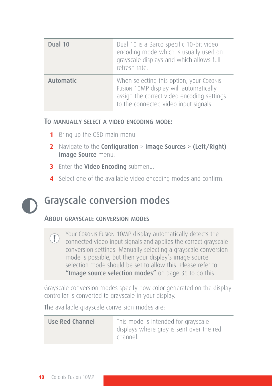 Grayscale conversion modes | Barco Coronis Fusion 10MP User Manual | Page 40 / 80