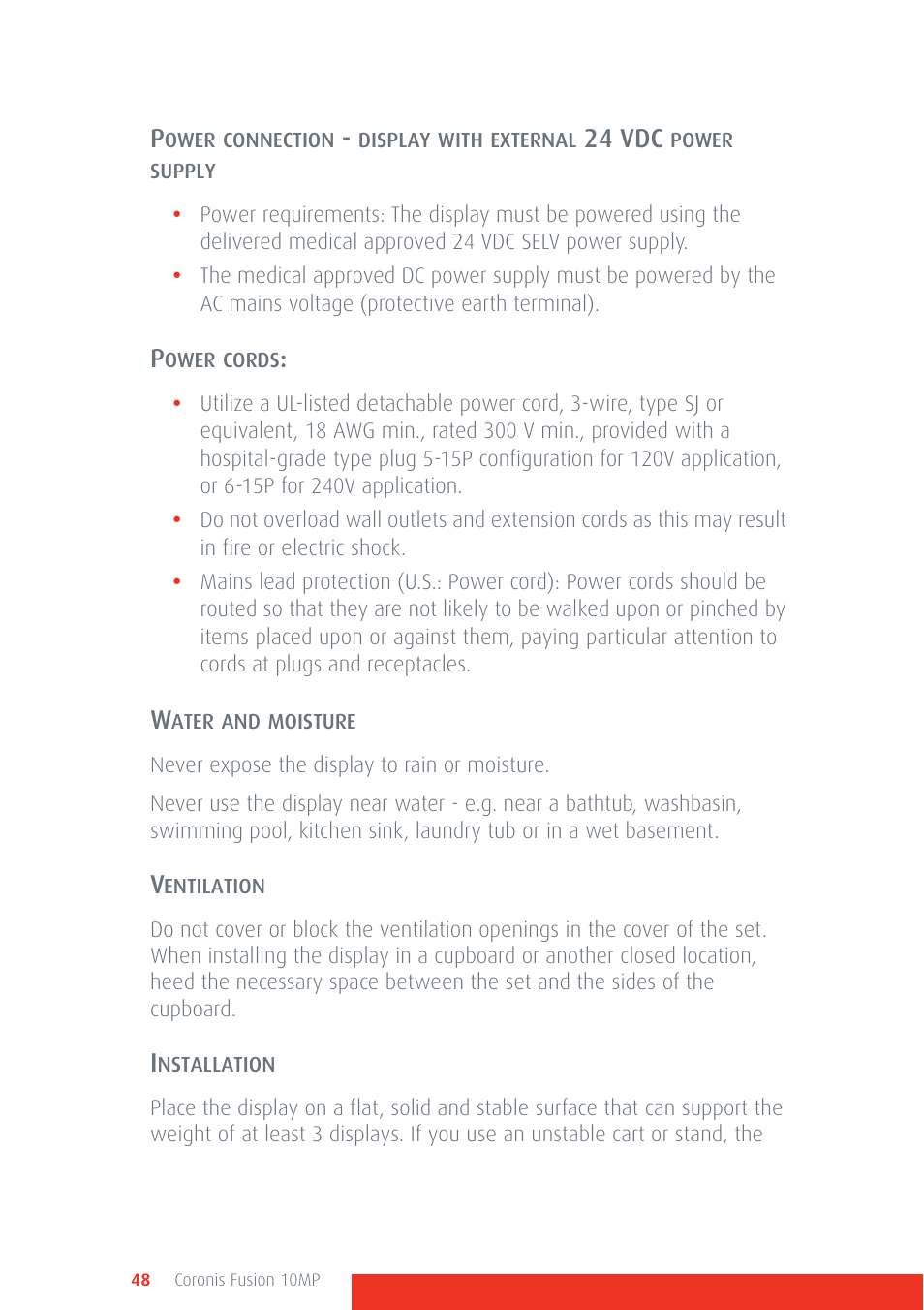 24 vdc | Barco Coronis Fusion 10MP User Manual | Page 48 / 80