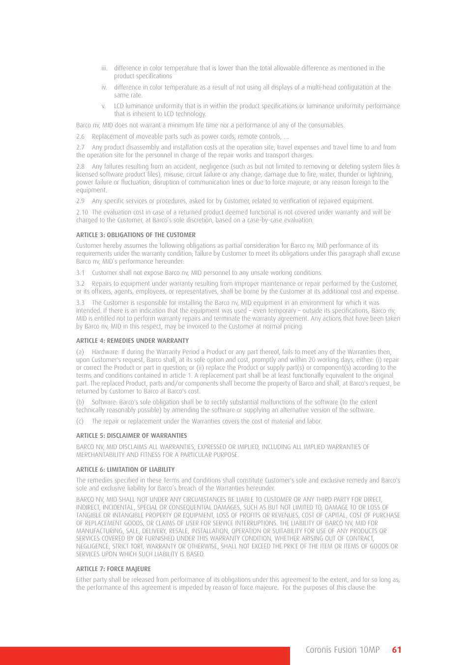 Coronis fusion 10mp 61 | Barco Coronis Fusion 10MP User Manual | Page 61 / 80