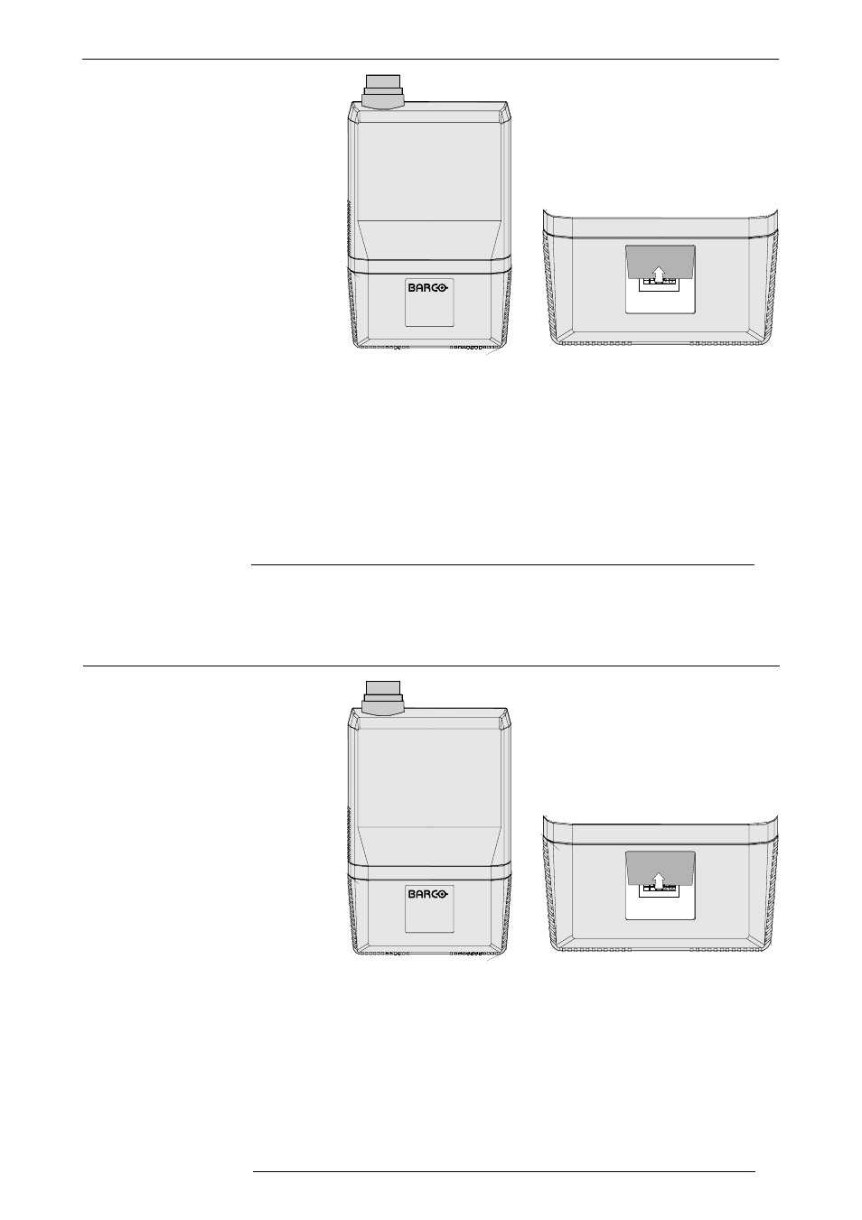 Location and functions of control, A. local keypad, B. remote control | Control panel terminology, Getting access | Barco R9001330 User Manual | Page 35 / 131