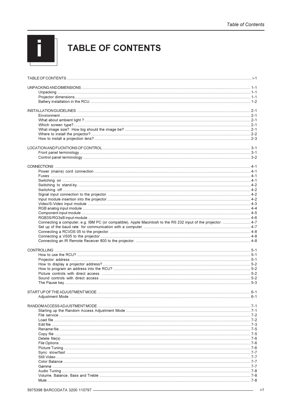 Barco R9001190 User Manual | Page 3 / 48