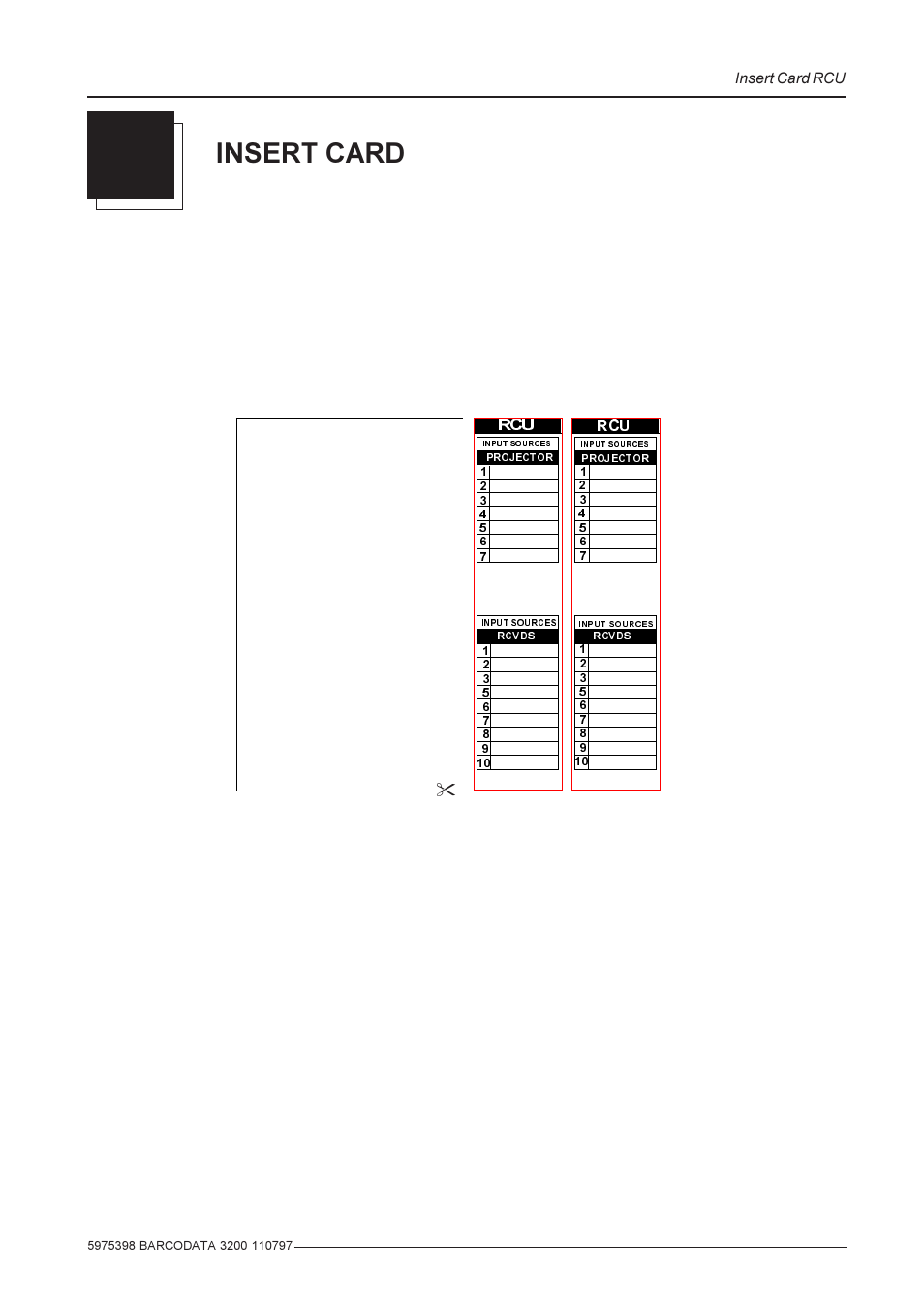 Insert card | Barco R9001190 User Manual | Page 48 / 48