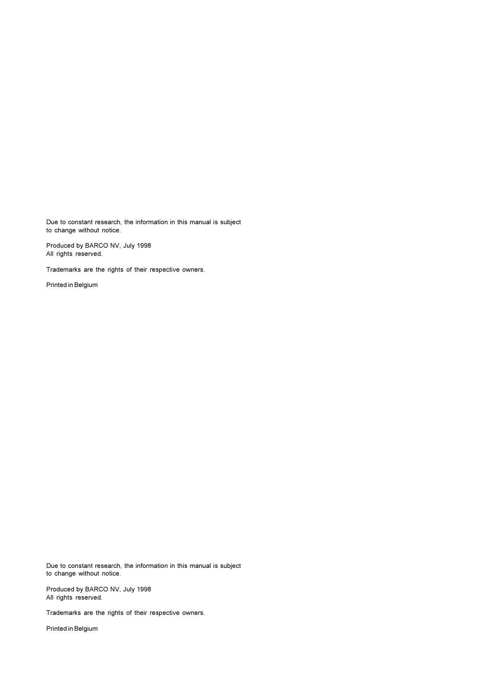 Barco R9001070 User Manual | Page 2 / 121