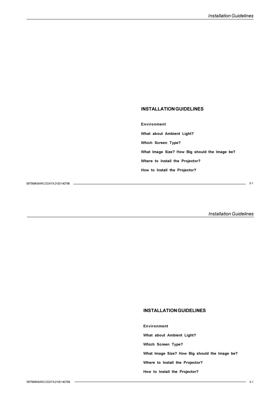 Installation guidelines | Barco R9001070 User Manual | Page 25 / 121