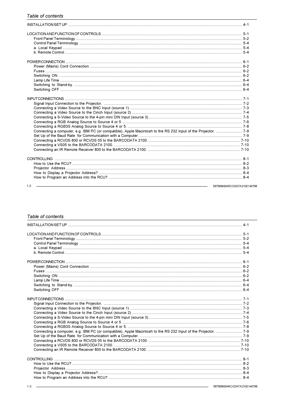 Barco R9001070 User Manual | Page 4 / 121