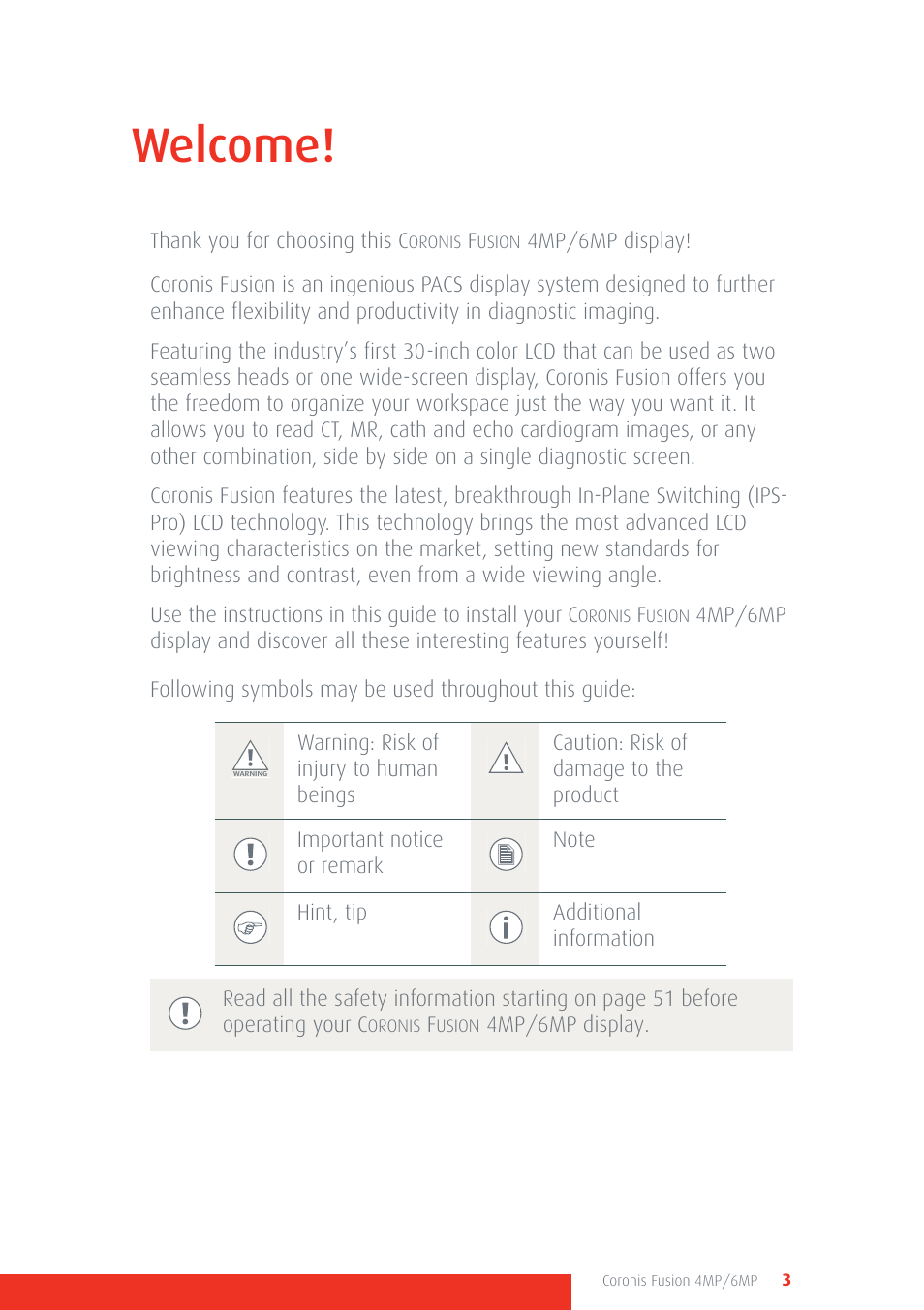 Welcome | Barco CORONIS FUSION 4MP/6MP User Manual | Page 3 / 72