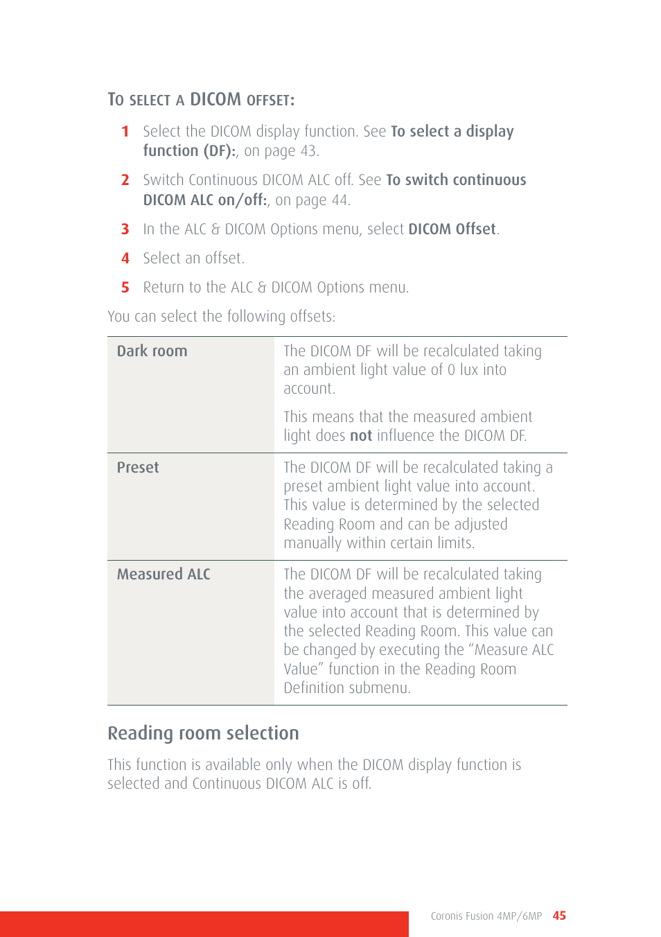 Dicom, Reading room selection | Barco CORONIS FUSION 4MP/6MP User Manual | Page 45 / 72