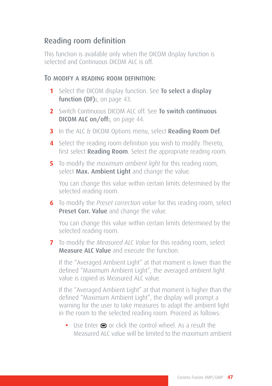 Reading room definition | Barco CORONIS FUSION 4MP/6MP User Manual | Page 47 / 72