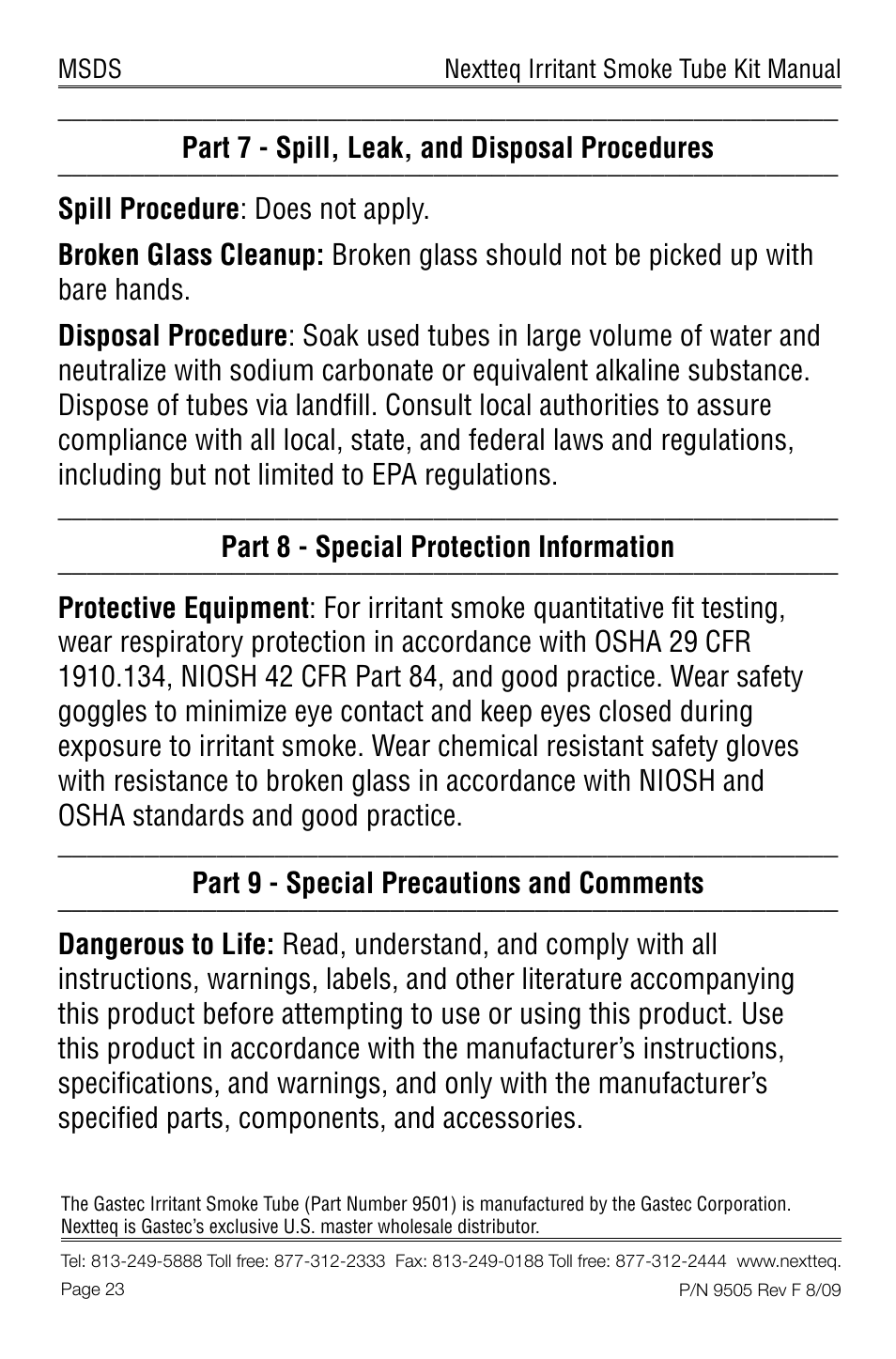 Nextteq Irritant Smoke Tube Kit for Respirator Fit Testing and Airflow Indication User Manual | Page 26 / 52