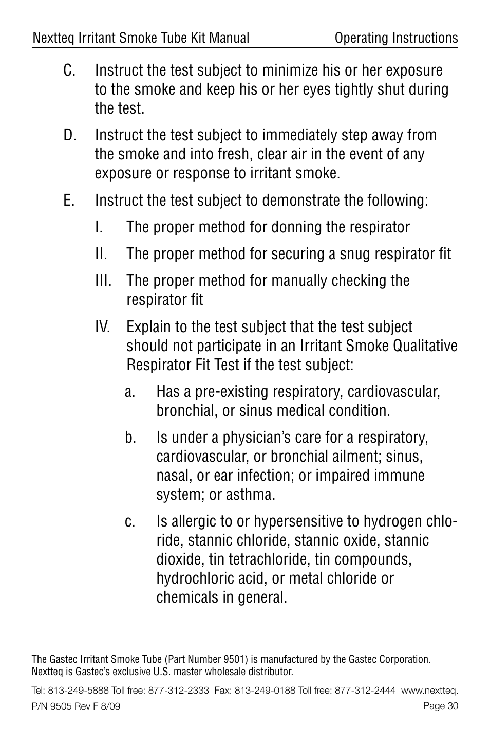 Nextteq Irritant Smoke Tube Kit for Respirator Fit Testing and Airflow Indication User Manual | Page 33 / 52