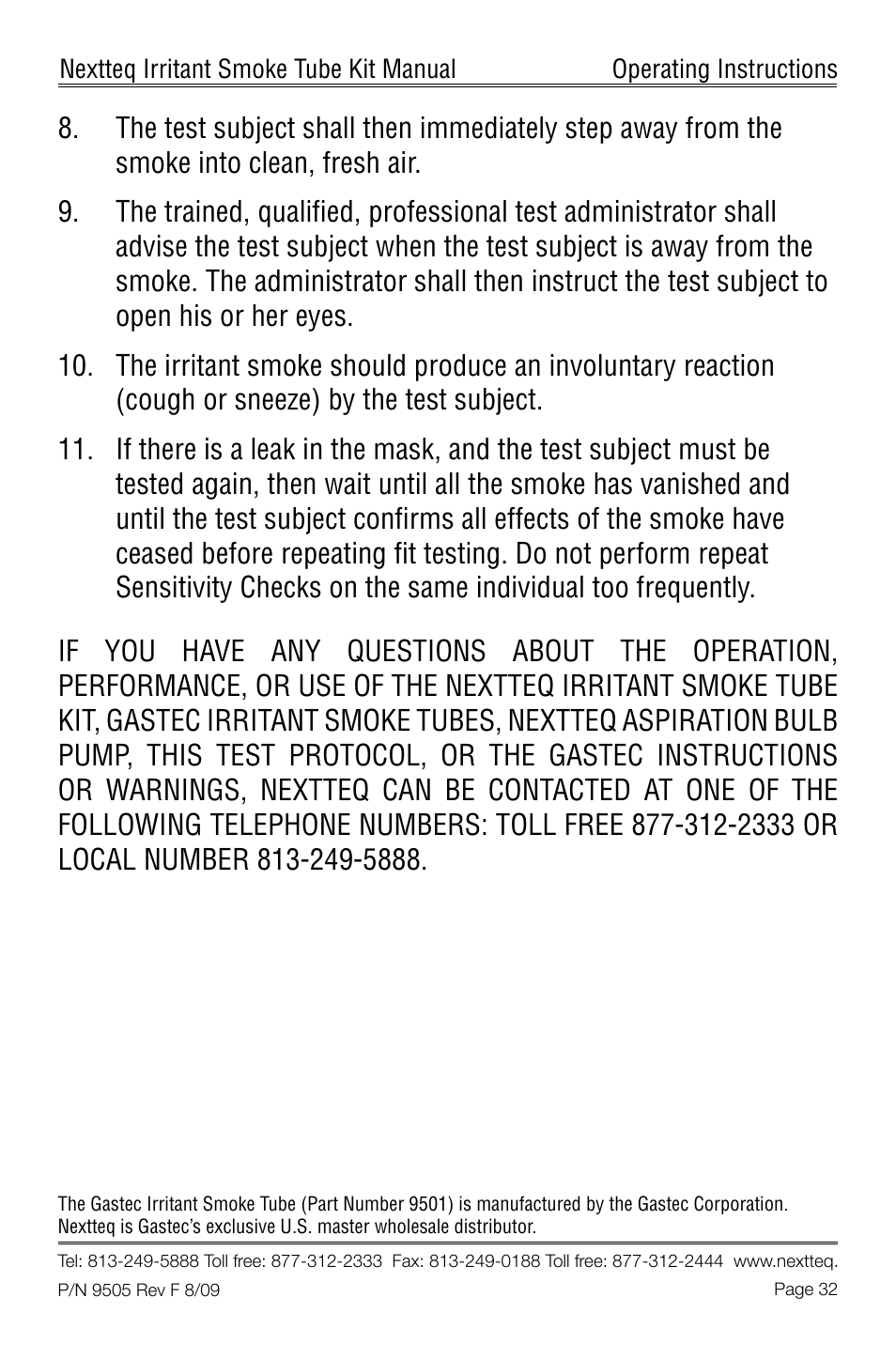 Nextteq Irritant Smoke Tube Kit for Respirator Fit Testing and Airflow Indication User Manual | Page 35 / 52