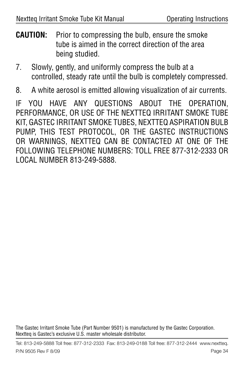 Nextteq Irritant Smoke Tube Kit for Respirator Fit Testing and Airflow Indication User Manual | Page 37 / 52