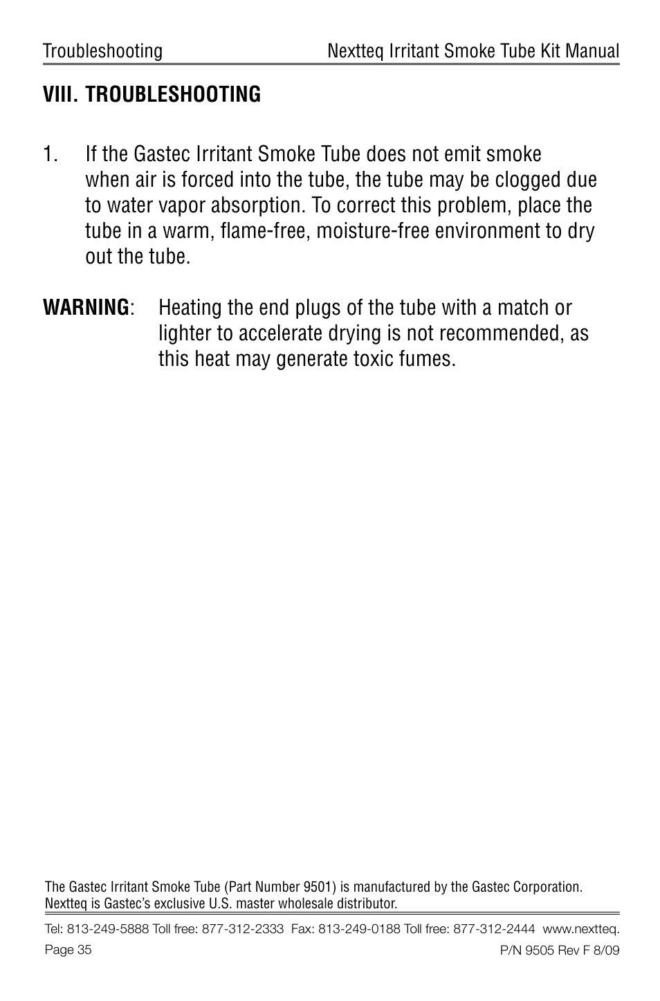 Nextteq Irritant Smoke Tube Kit for Respirator Fit Testing and Airflow Indication User Manual | Page 38 / 52