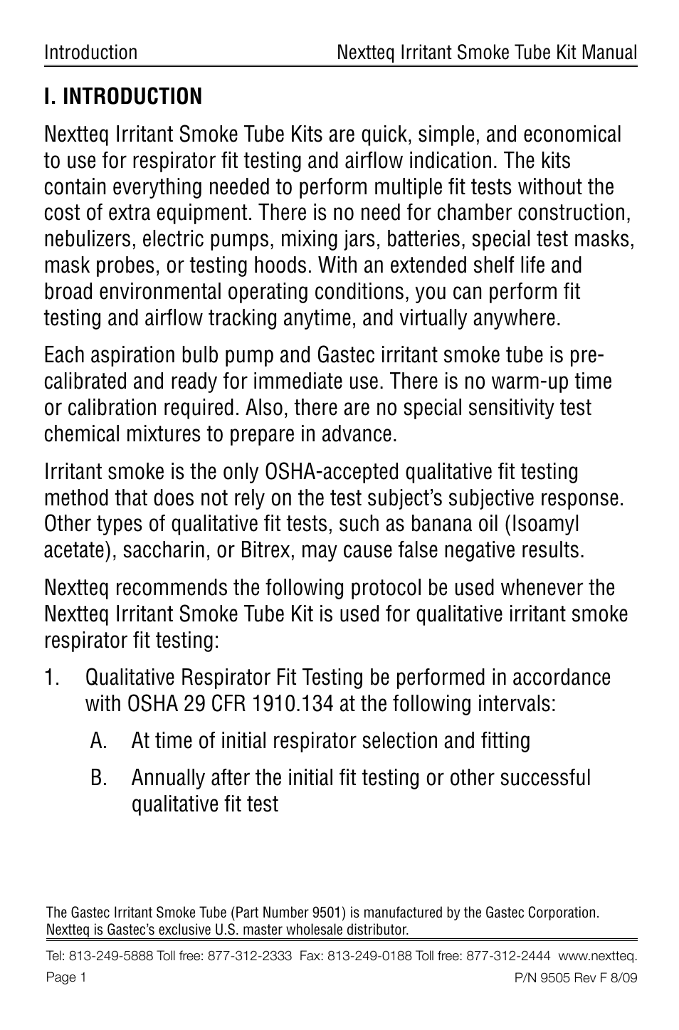 Nextteq Irritant Smoke Tube Kit for Respirator Fit Testing and Airflow Indication User Manual | Page 4 / 52