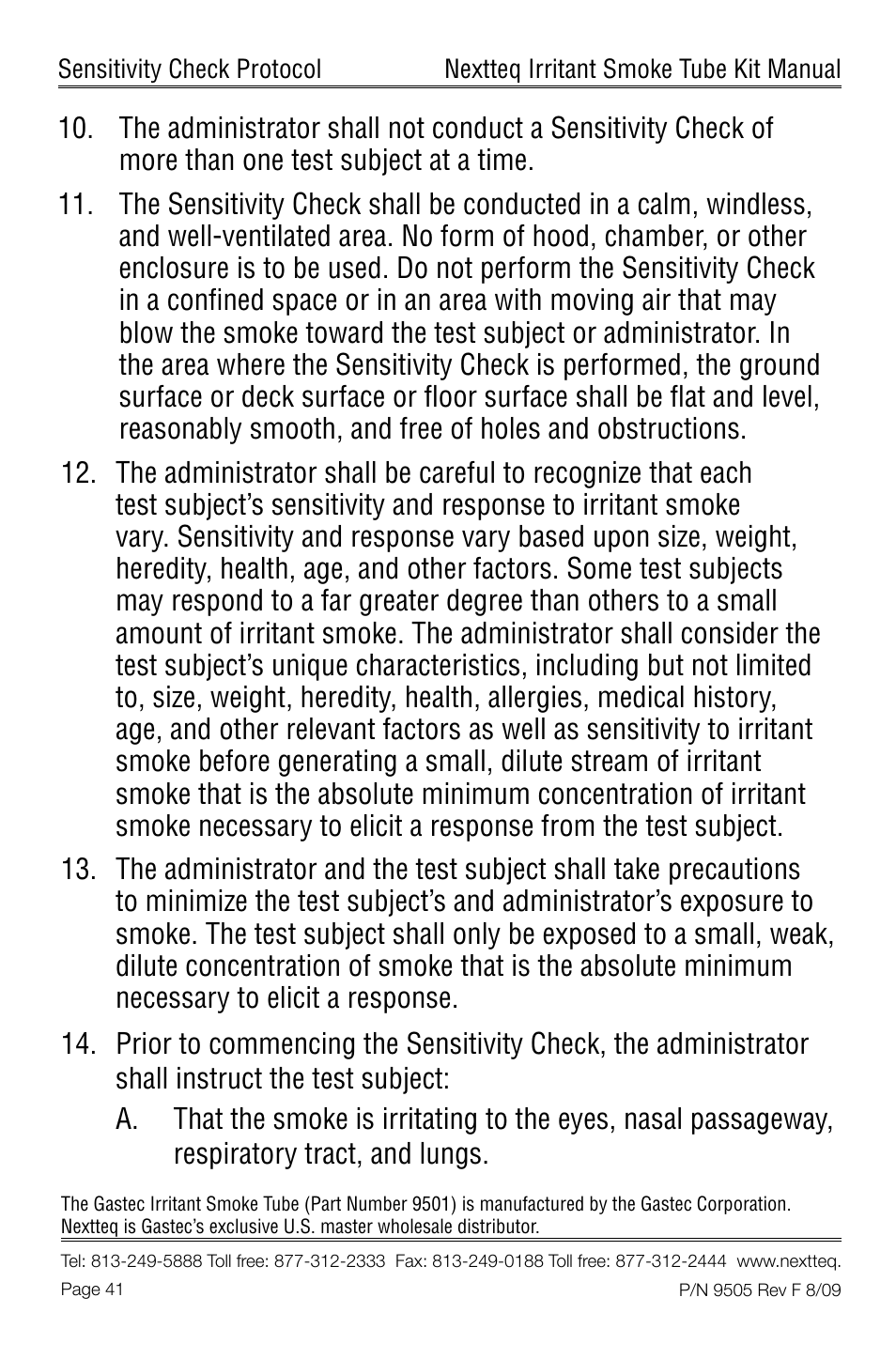 Nextteq Irritant Smoke Tube Kit for Respirator Fit Testing and Airflow Indication User Manual | Page 44 / 52