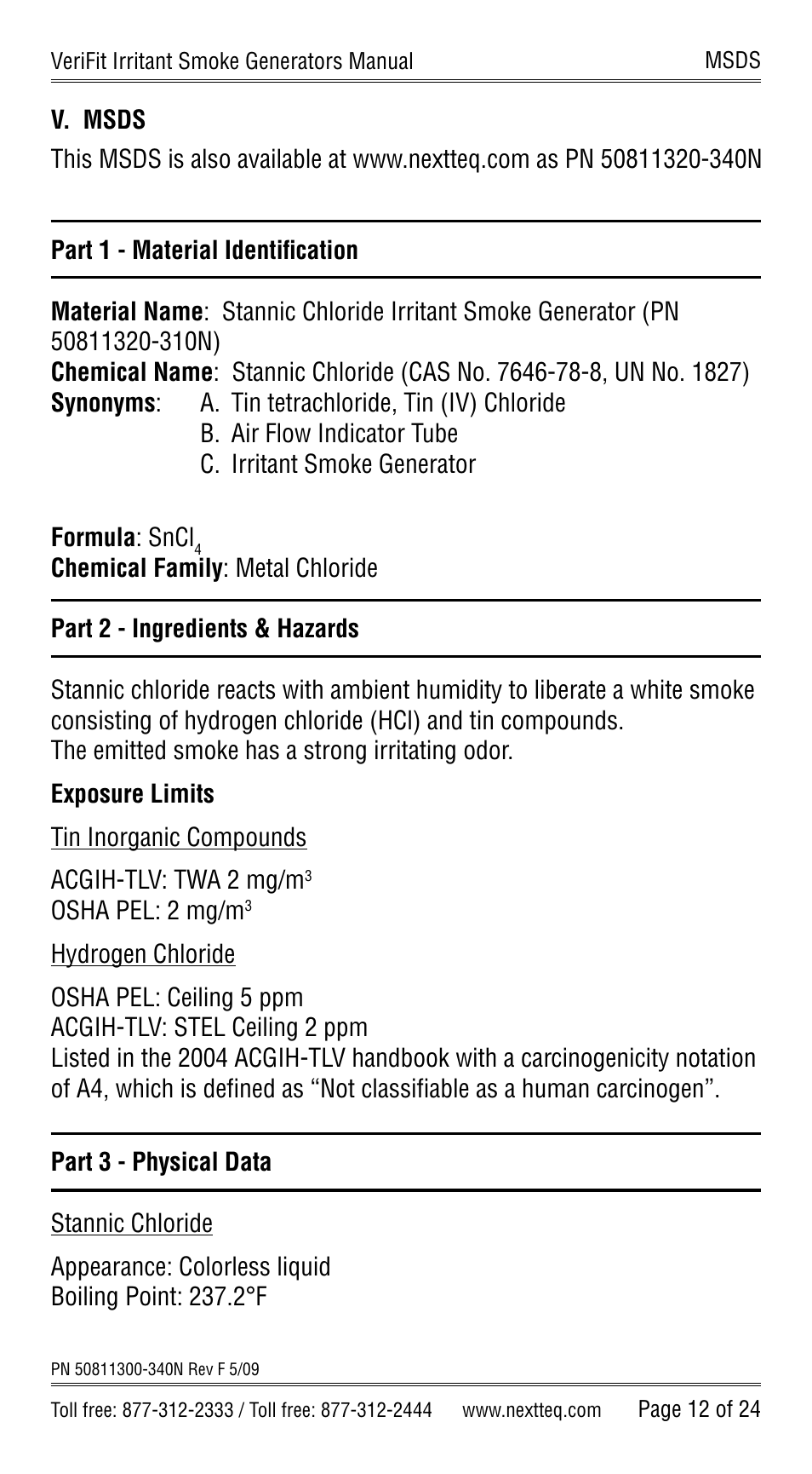 Nextteq VeriFit Irritant Smoke Generators for Respirator Fit Testing User Manual | Page 15 / 28