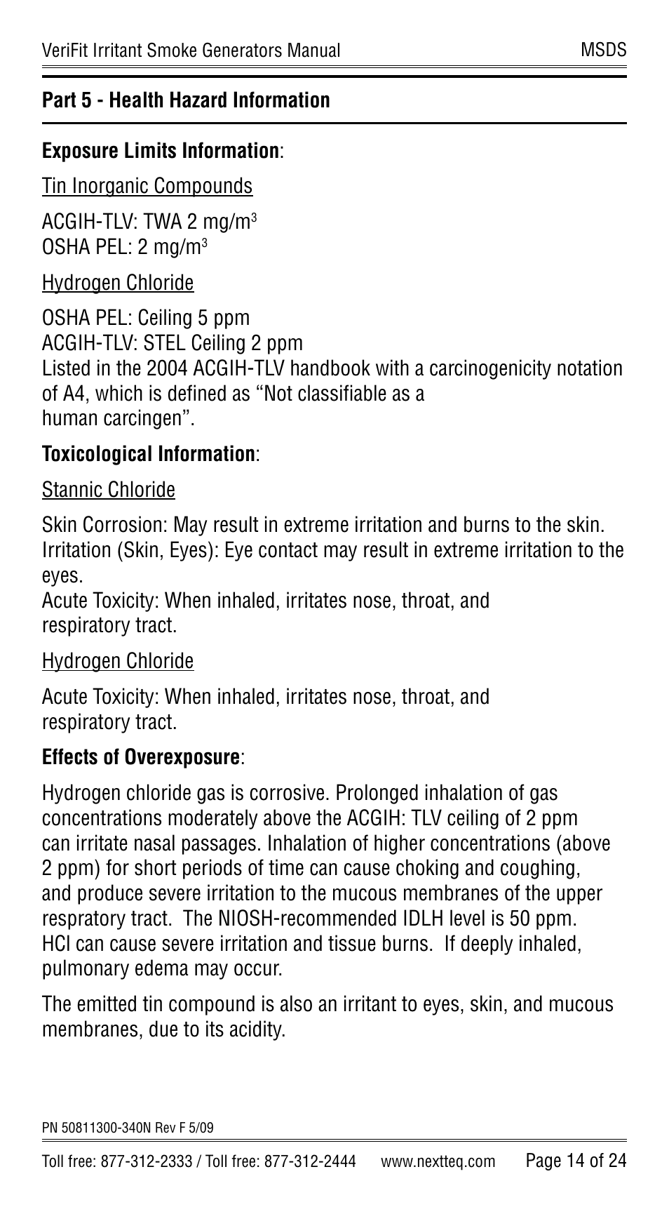 Nextteq VeriFit Irritant Smoke Generators for Respirator Fit Testing User Manual | Page 17 / 28