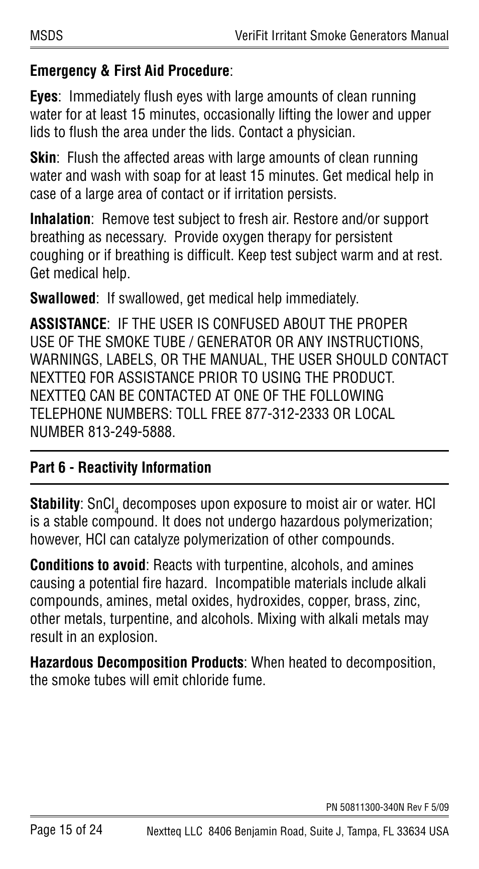 Nextteq VeriFit Irritant Smoke Generators for Respirator Fit Testing User Manual | Page 18 / 28