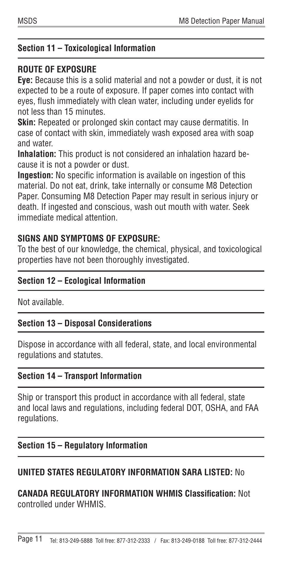Nextteq M8 Detection Paper User Manual | Page 14 / 20